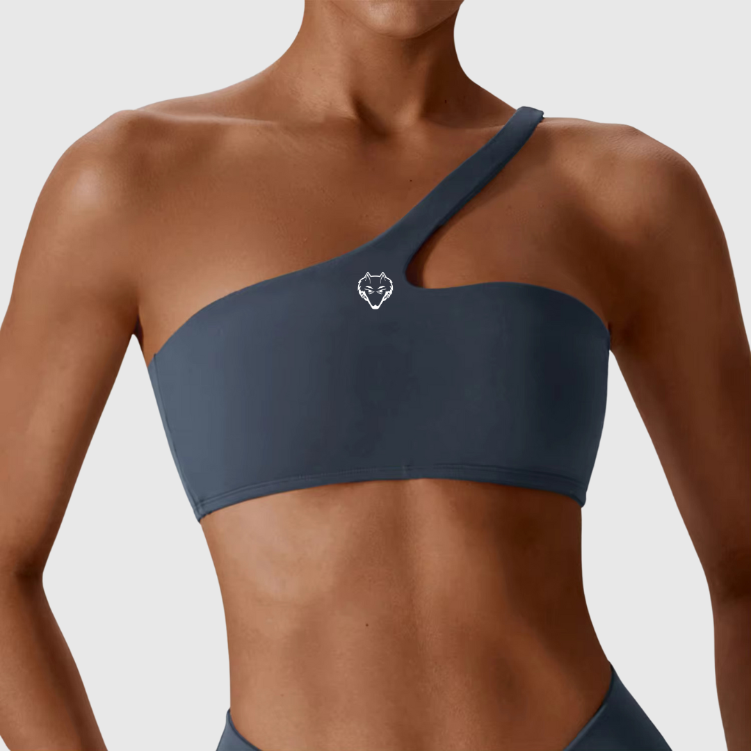 One Shoulder Asymmetric Single Oblique Hollow Yoga Sports Bra