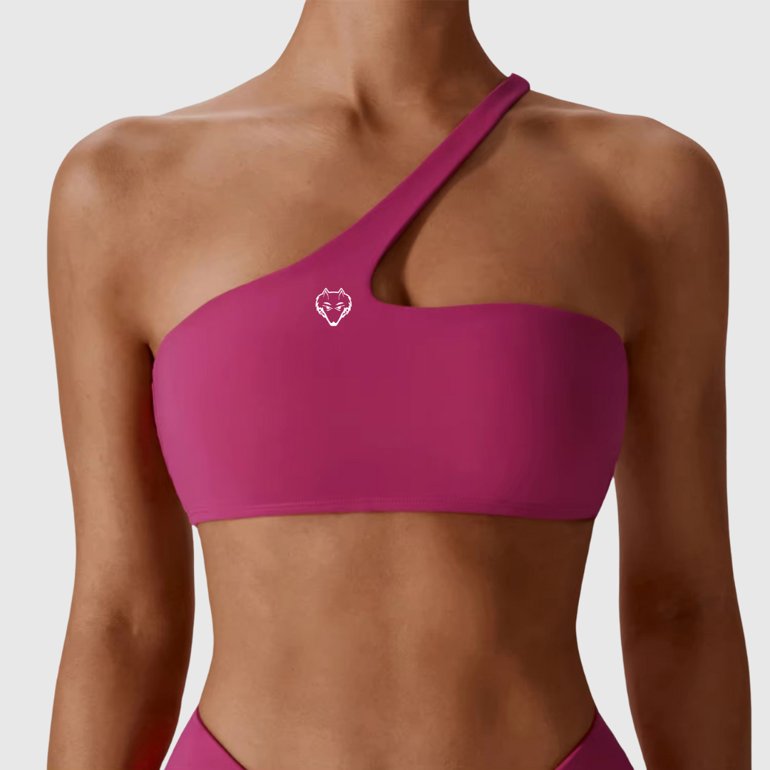 One Shoulder Asymmetric Single Oblique Hollow Yoga Sports Bra