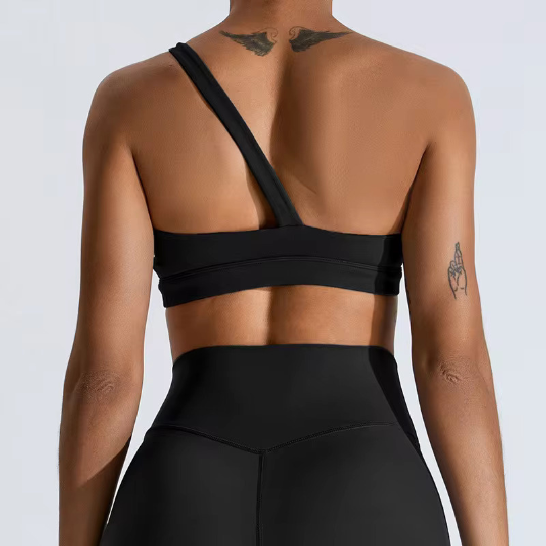 One Shoulder Asymmetric Single Oblique Hollow Yoga Sports Bra