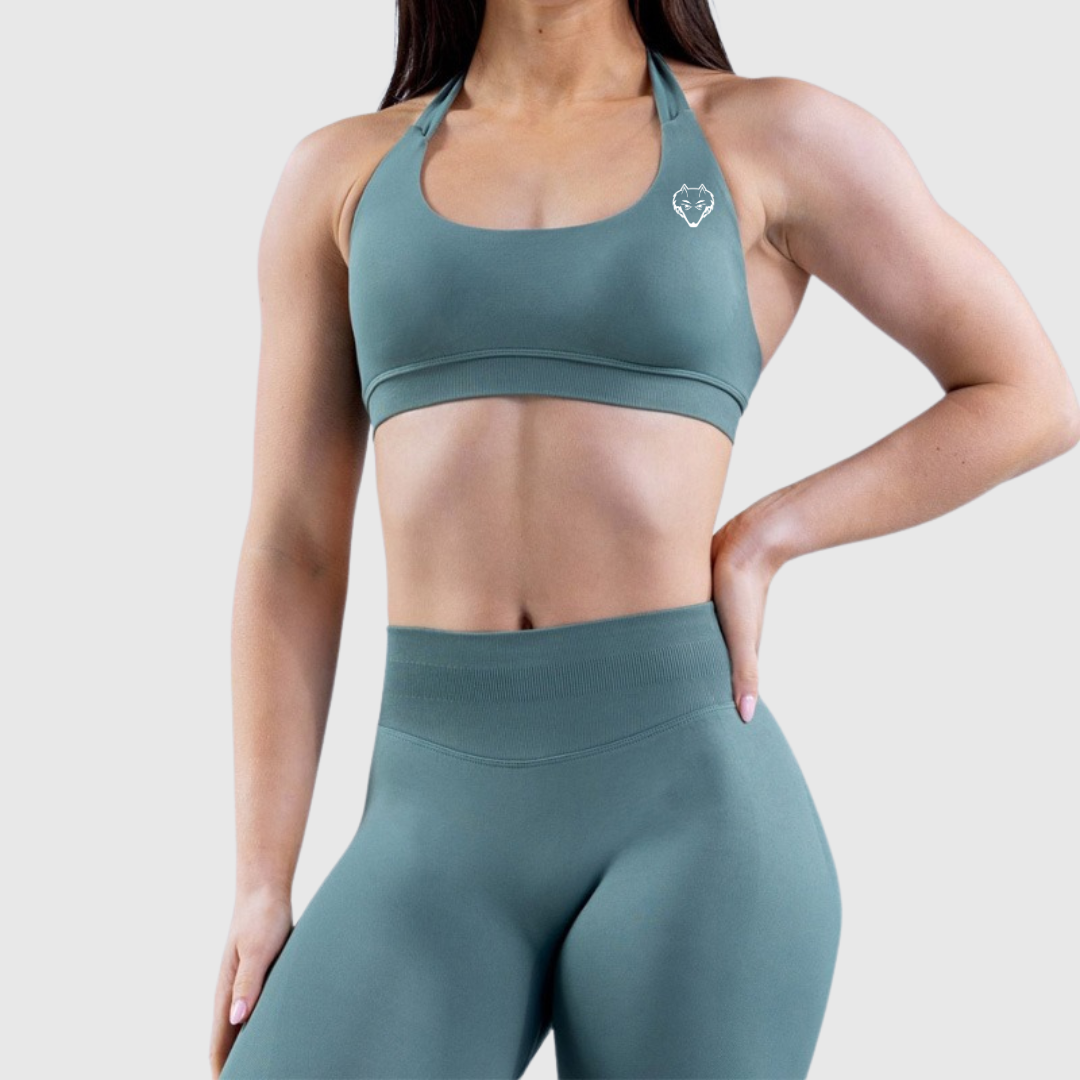 Halter Neck Strap Workout Compression Sports Bra