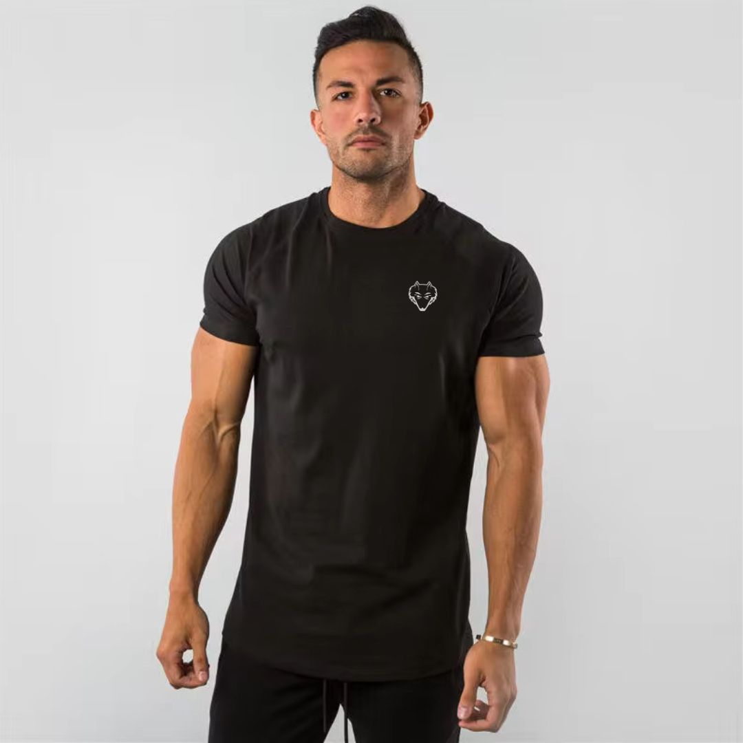 Men's Slim Fit Short Sleeve Training Wear Cotton Shirt