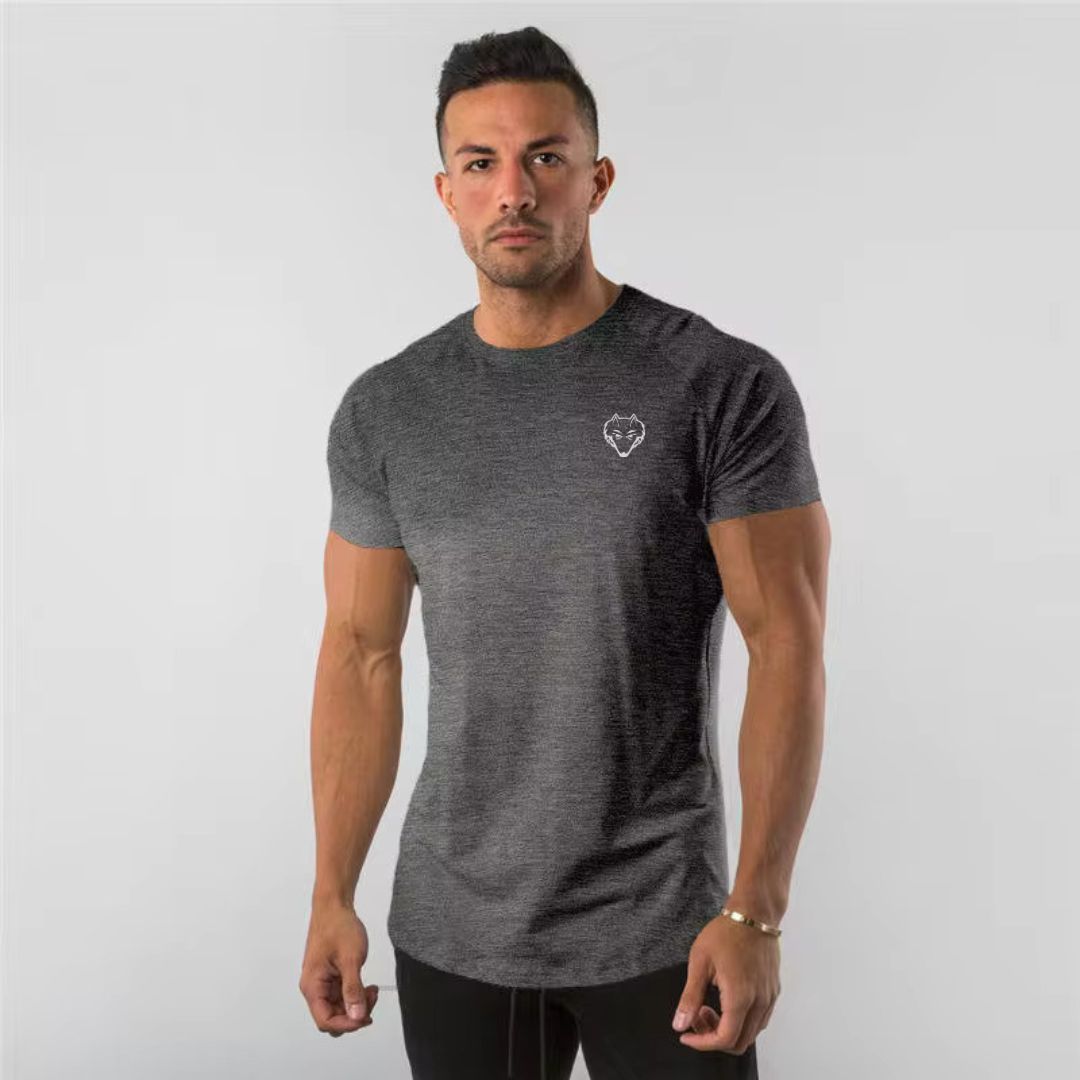 Men's Slim Fit Short Sleeve Training Wear Cotton Shirt