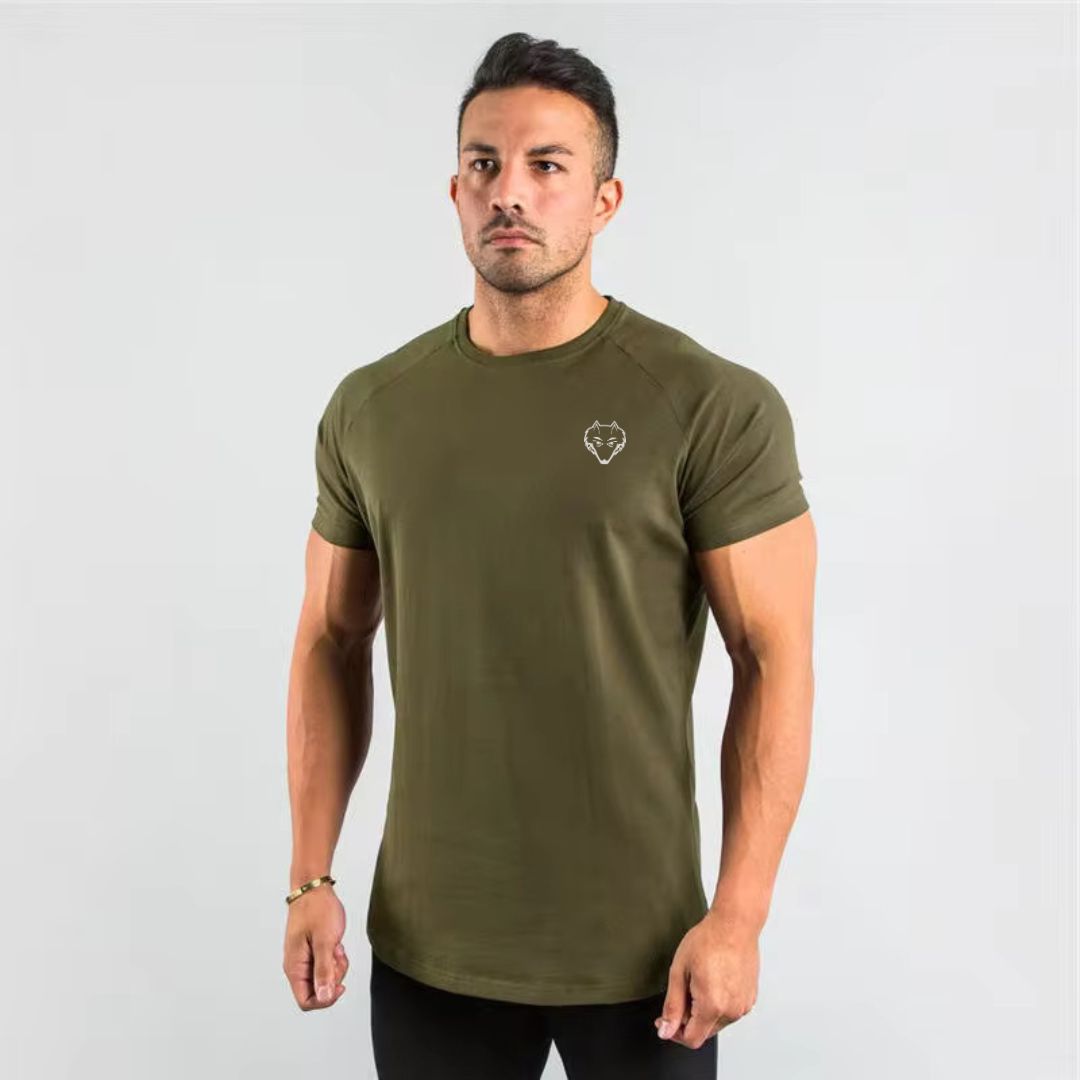 Men's Slim Fit Short Sleeve Training Wear Cotton Shirt