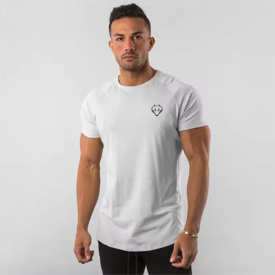 Men's Slim Fit Short Sleeve Training Wear Cotton Shirt