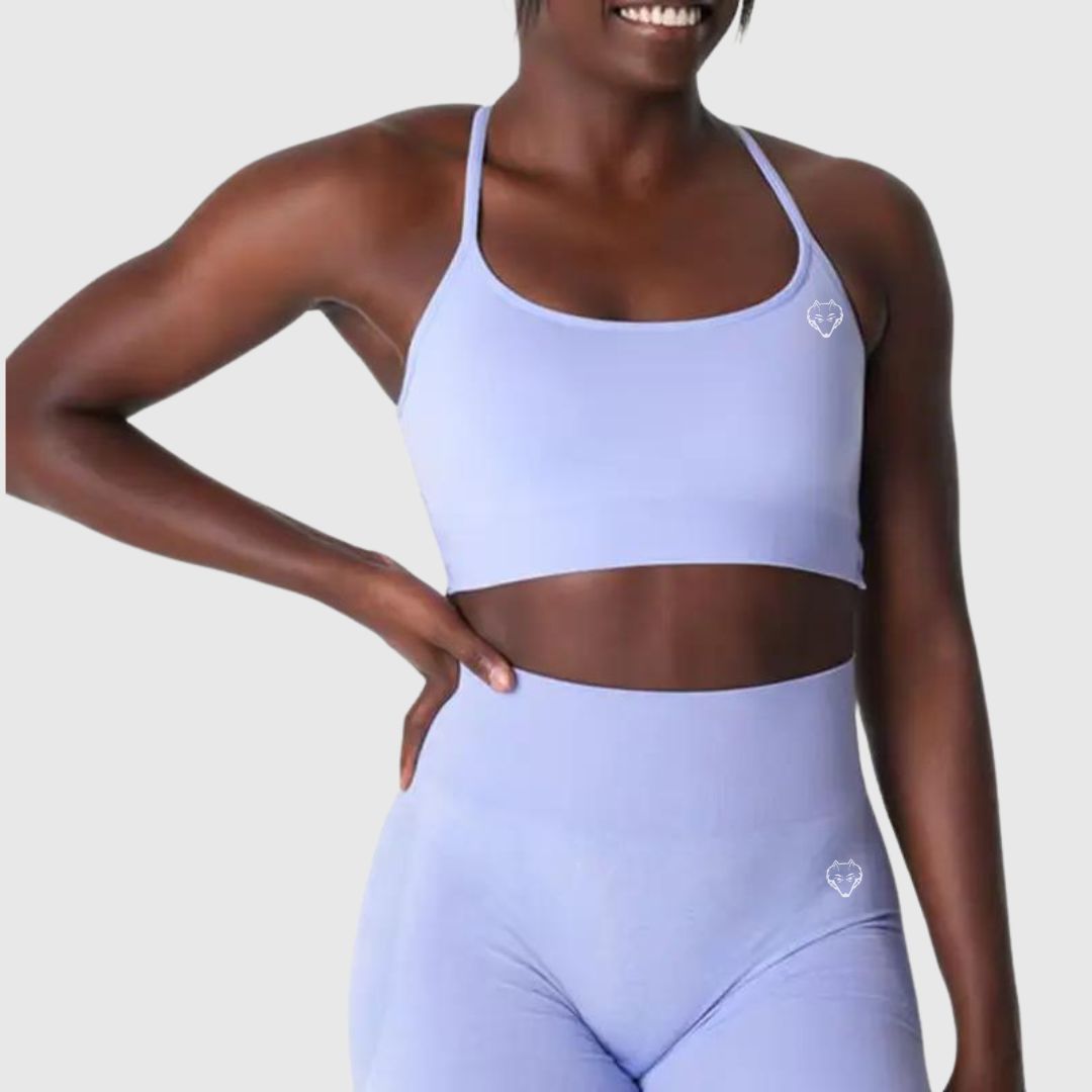 Buttery Soft Womens Crossed Back Sports Bra & Shorts