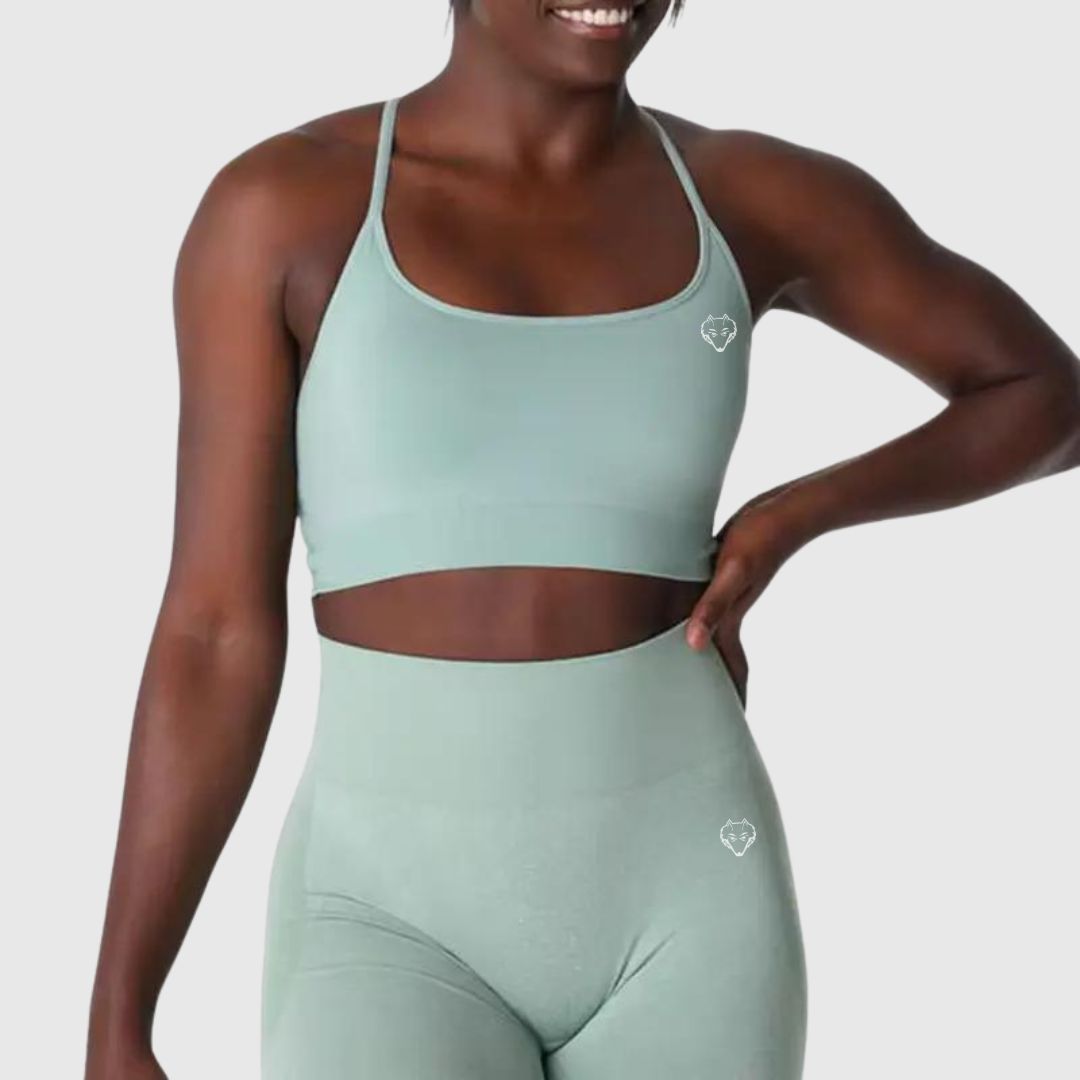 Buttery Soft Womens Crossed Back Sports Bra & Shorts