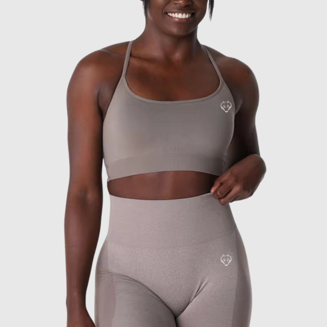 Buttery Soft Womens Crossed Back Sports Bra & Shorts