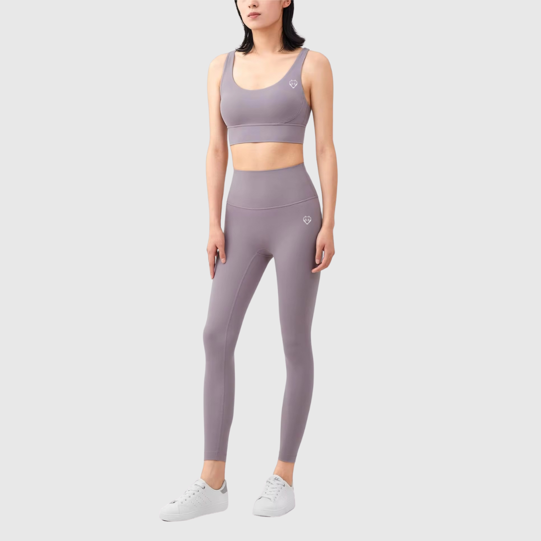 TWV Soft Compression Leggings & Crossover Sports Bra Set