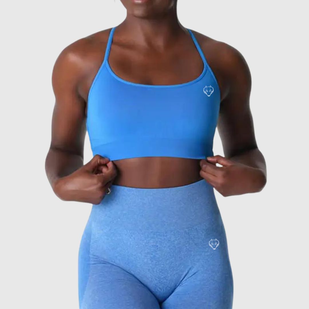 Buttery Soft Womens Crossed Back Sports Bra & Shorts