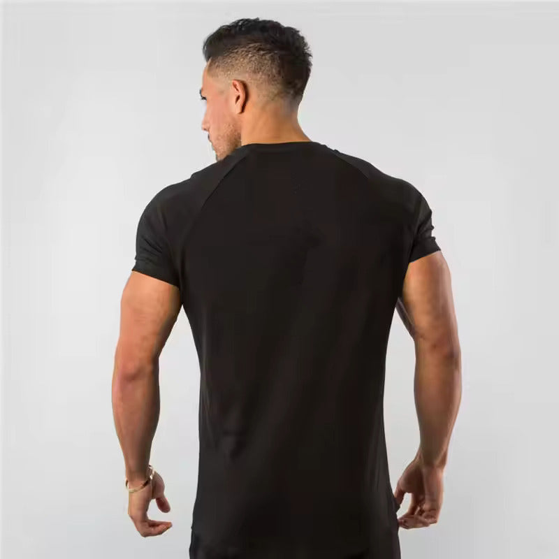 Men's Slim Fit Short Sleeve Training Wear Cotton Shirt